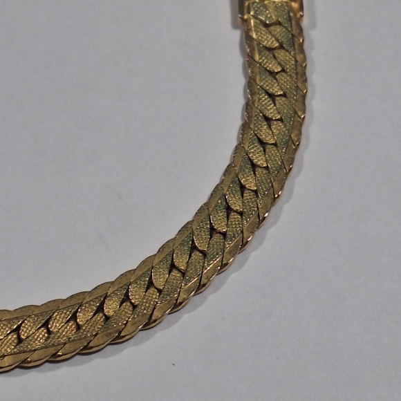 Vtg Gold Tone Clear Rhinestones Cocktail Collar Necklace 16.5" Foldover Clasp - Picture 13 of 14